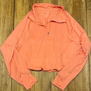 Athleta Peach Cropped Quarter-Zip Girls Sweatshirt
